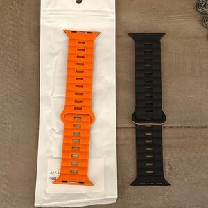Silicone Magnetic  Smartwatch Band - Reversible Orange and Black